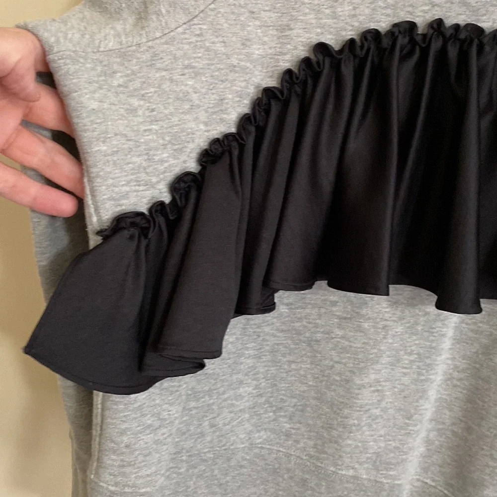 J. Crew Asymmetrical Ruffle Sweatshirt